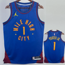 22-23 Nuggets PORTER JR. #1 Blue Top Quality Hot Pressing NBA Jersey (Trapeze Edition) 飞人版