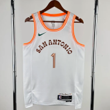 23-24 SA Spurs WEMBANYAMA #1 White City Edition Top Quality Hot Pressing NBA Jersey