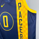 2017-2018 Indiana Pacers HALIBURTON #0 Blue City Edition Top Quality Hot Pressing NBA Jersey