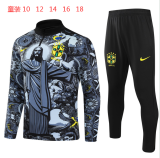 24-25 Brazil High Quality Kids Half Pull Tracksuit