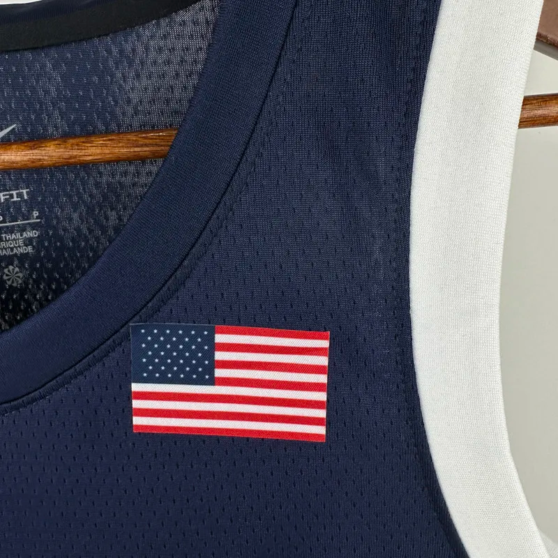 2024 Olympic Game USA LEONARD 8 Dark Blue Basketball Jersey