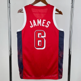 2024 Olympic Game USA JAMES # 6 Red Basketball Jersey