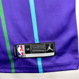 2019-20 HORNETS BALL #1 Royal blue Retro Top Quality Hot Pressing NBA Jersey