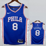 22-23 76ERS GEORGE #8 Blue Top Quality Hot Pressing NBA Jersey