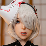 【白髪魔女】NO.24ヘッド ＆ 171cm Ｇカップ アニメキャラ 狐面 シリコンドール 等身大リアルドール Game Lady