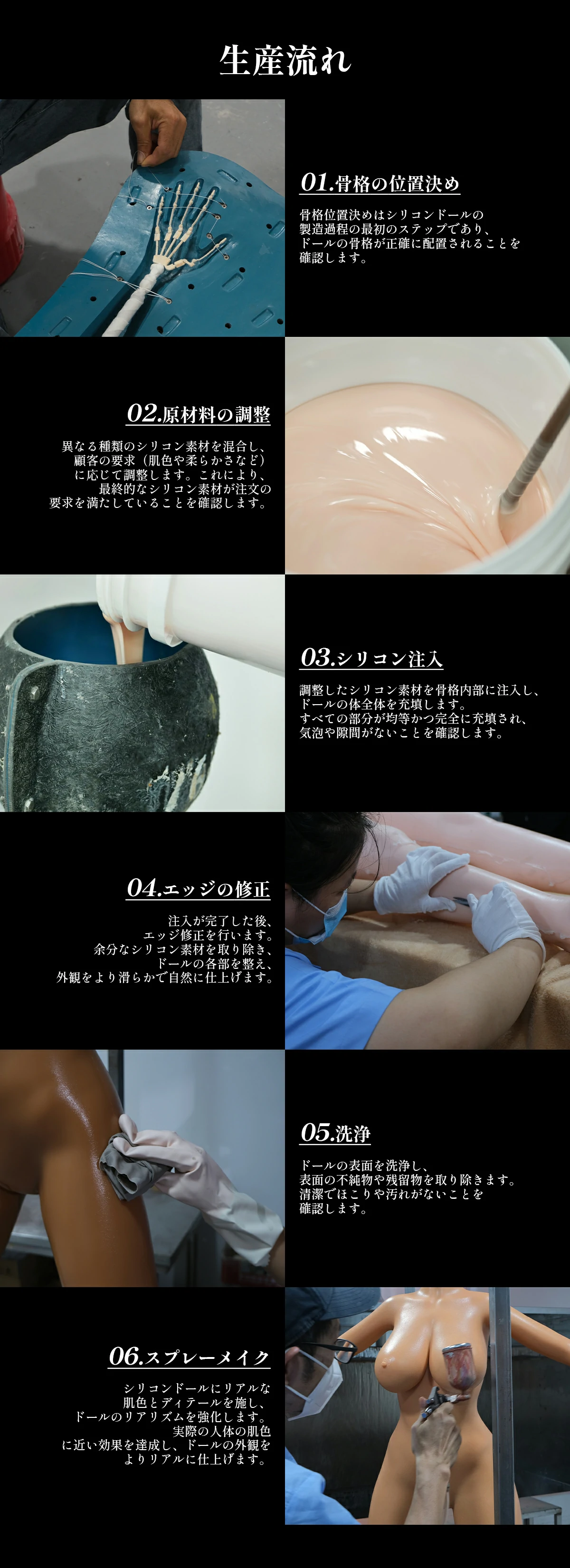 生産流れ アダルト ドール reallady