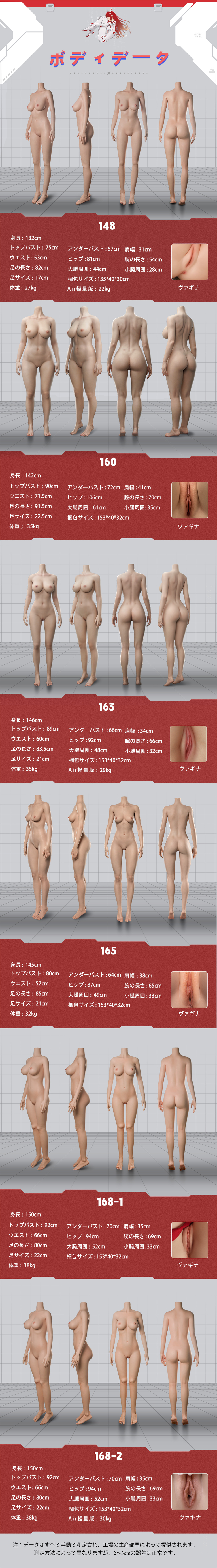 doll senior ボディ一覧 リアルドール
