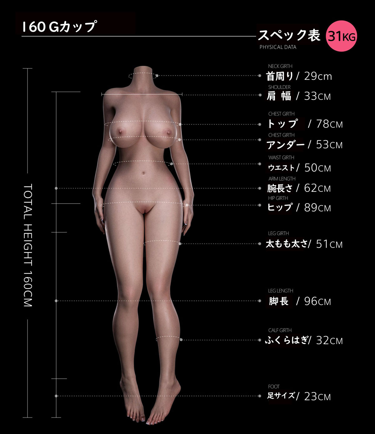 蛍火日記 Maxシリーズ 高級アダルトドール 160cmボディサイズ
