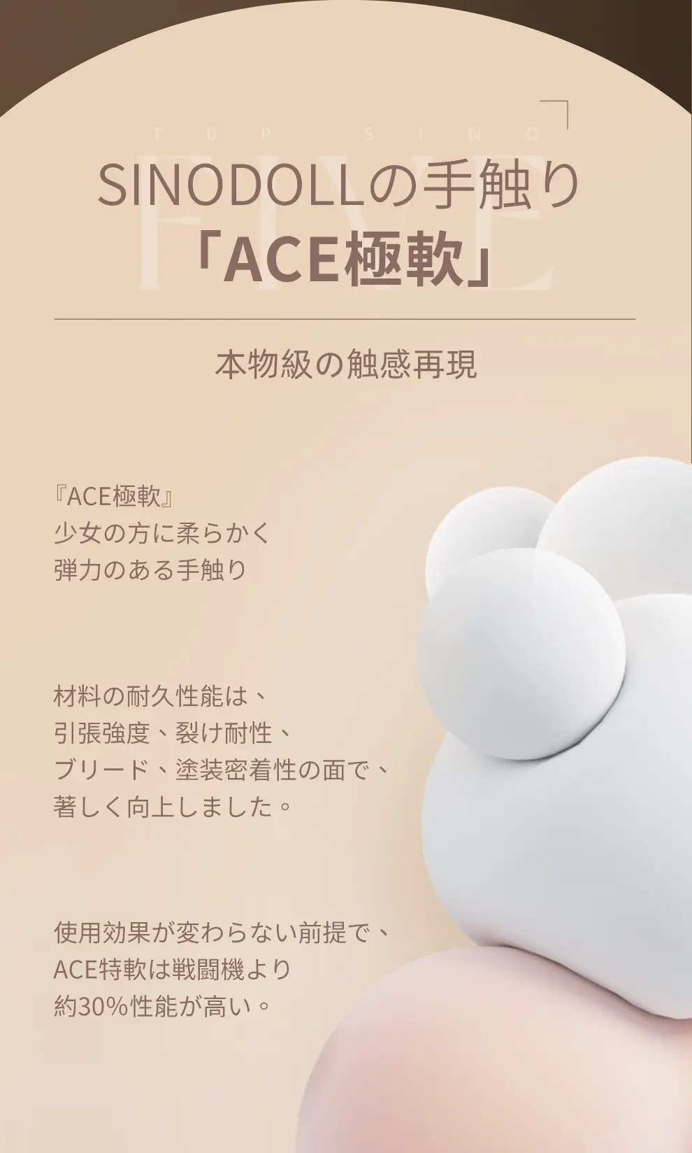 Top Sino ACEボディの柔らかさ リアル ドール