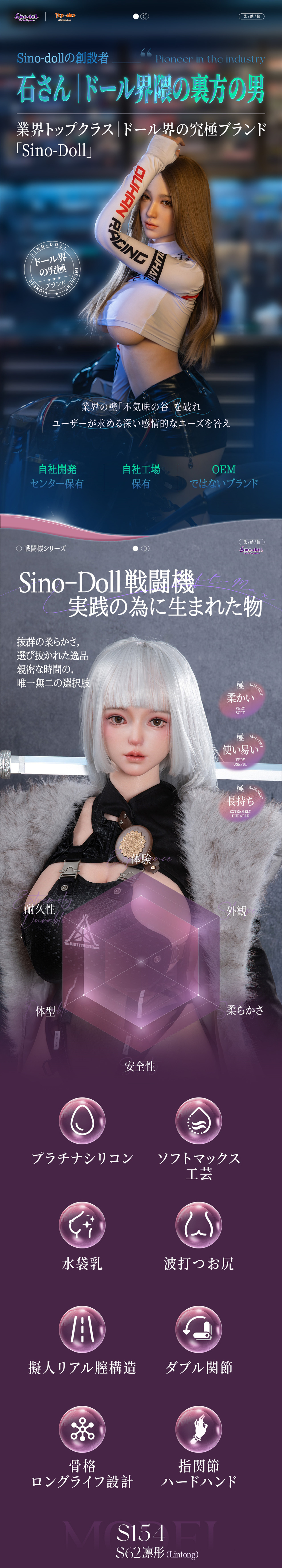 Sino doll 戦闘機 ダッチワイフ S62凛彤ヘッド Lintongちゃん 154cm Jカップ