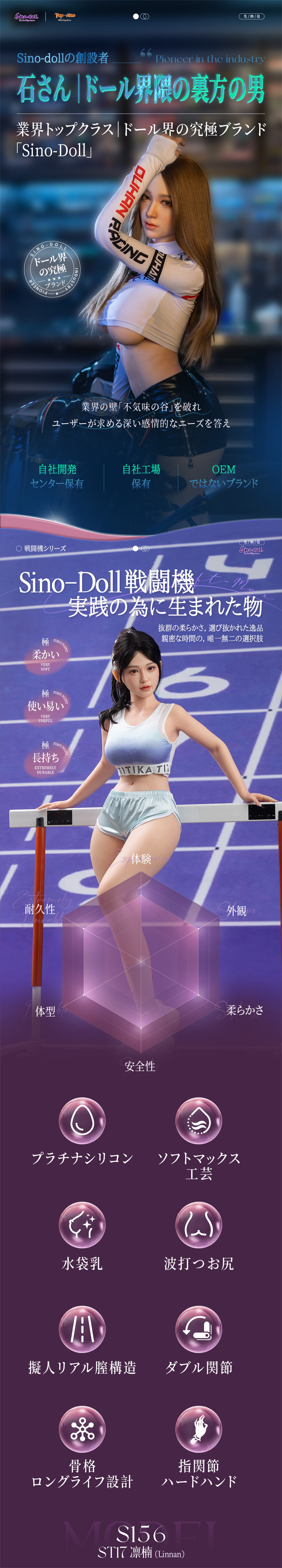 Sino doll 戦闘機 ダッチワイフ ST17凛楠ヘッド Linnanちゃん 156cm Eカップ