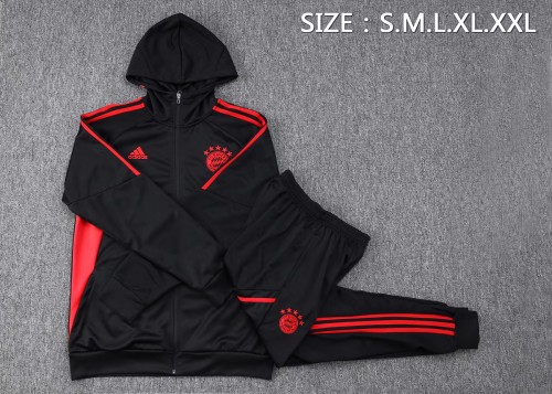23/24 New Adult  Bayern  black long sleeve hoodie jacket