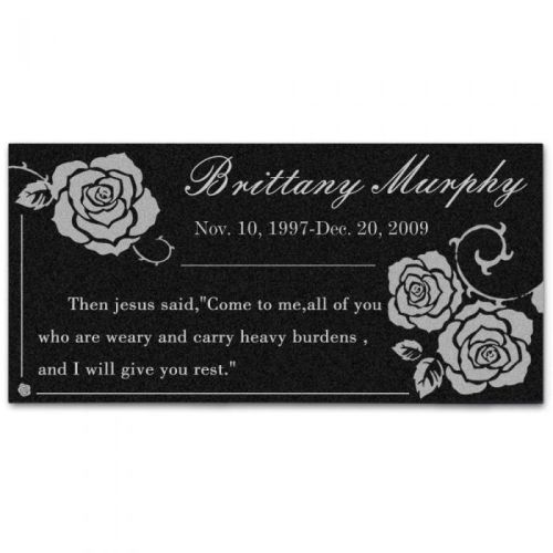 In Loving Memory of Custom Name Memorial Personalized Grave Stone Marker | Granite Plaque - Rose