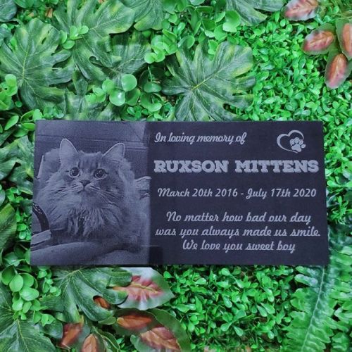 personalized-pet-memorial-stone-plaque-with-pet's-photo-for-dogs-cats---durable-water-proof---garden-grave-marker