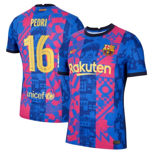 Pedri Barcelona Nike 2021/22 Third Vapor Match Player Jersey - Blue
