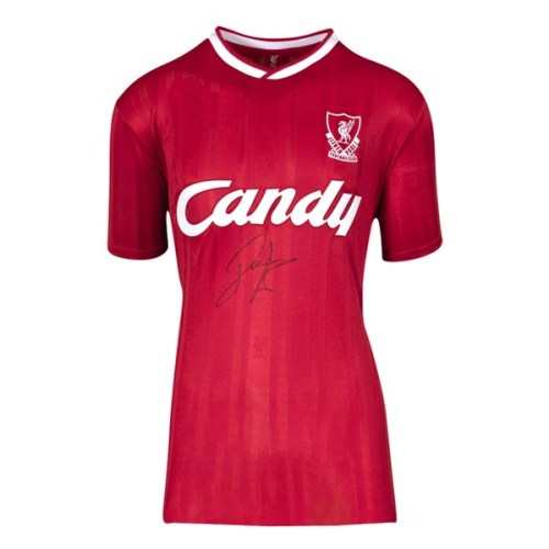 John Barnes Liverpool Fanatics Autographed 1988-1989 Candy Jersey - ICONS