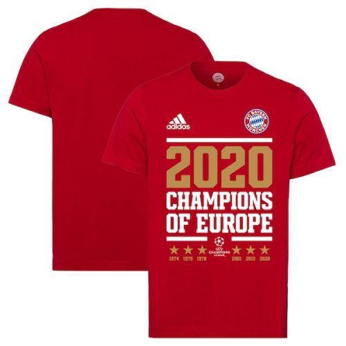 Bayern Munich adidas 2020 UEFA Champions League Champions of Europe T-Shirt - Red
