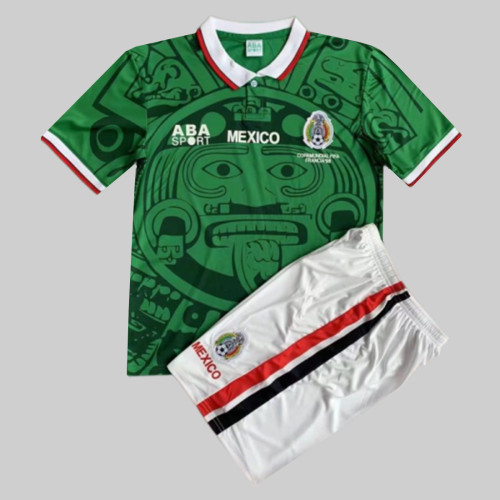 Retro Mexico 1998 World Cup Home Jersey and Short Kit