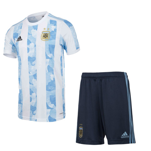 Argentina 2021 Home Soccer Jersey and Short Kit