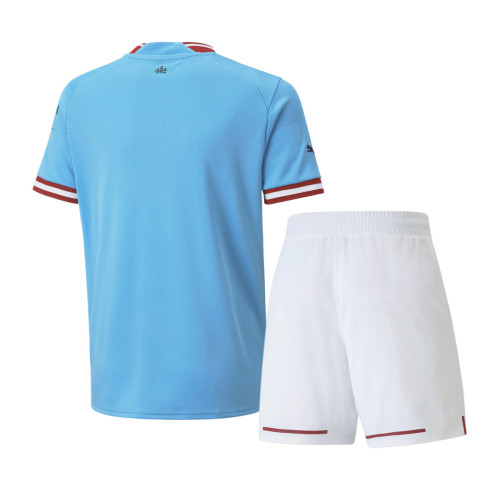 Kids Manchester City 22/23 Home Jersey and Short Kit
