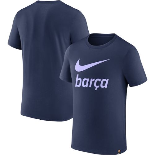 Barcelona Nike Swoosh Club T-Shirt - Navy