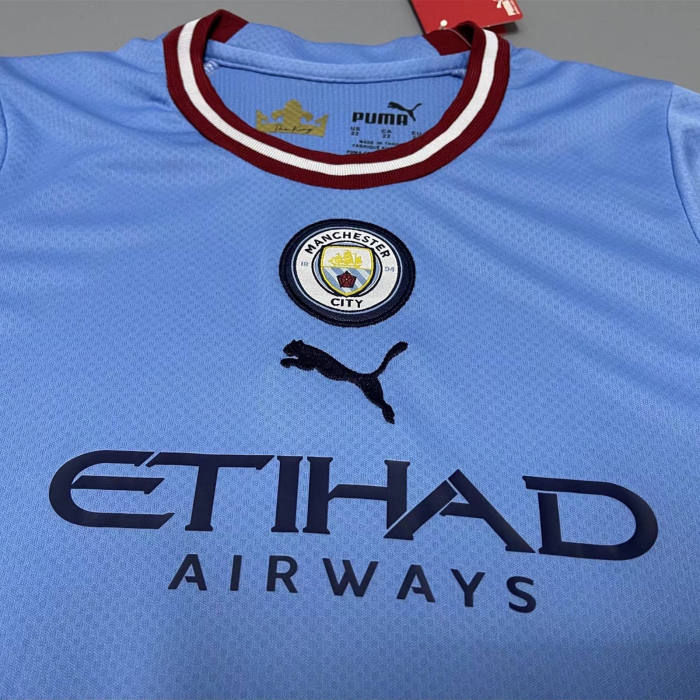 Kids Manchester City 22/23 Home Jersey and Short Kit