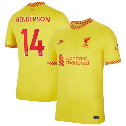 Jordan Henderson Liverpool Nike 2021/22 Third Breathe Stadium Player Jersey - Yellow