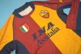 01 02 Roma Home Retro Long Sleeve Men Soccer jersey AAA37294
