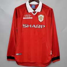 99 00 Man Utd Home Retro Long Sleeve Men Soccer jersey AAA38763