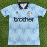 88 89 Man City Home Retro Men Soccer jersey AAA38649