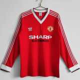 82 83 Man Utd Home Retro Long Sleeve Men Soccer jersey AAA38830