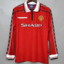 98 99 Man Utd Home Retro Long Sleeve Men Soccer jersey AAA38765