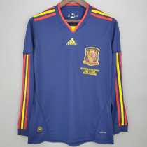 2010 Spain Away Retro Long Sleeve Men Soccer jersey AAA36048