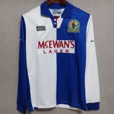 95 96 Blackburn Rovers Home Retro Long Sleeve Men Soccer jersey AAA38802
