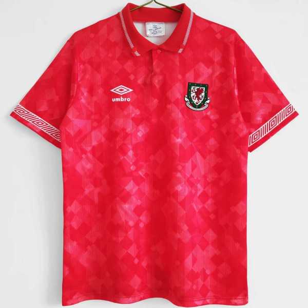 90 92 Wales Home Retro Men Soccer jersey AAA35994