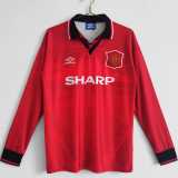 94 96 Man Utd Home Retro Long Sleeve Men Soccer jersey AAA38844