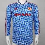 90 92 Man Utd Away Retro Long Sleeve Men Soccer jersey AAA38846