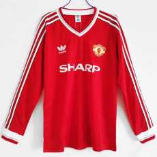 86 87 Man Utd Home Retro Long Sleeve Men Soccer jersey AAA38809