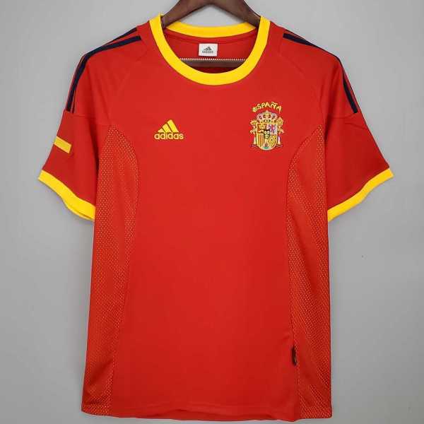 2002 Spain Home Retro Men Soccer jersey AAA36169