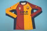 01 02 Roma Home Retro Long Sleeve Men Soccer jersey AAA37294