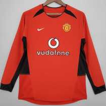 02 04 Man Utd Home Retro Long Sleeve Men Soccer jersey AAA38522