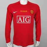 07 08 Man Utd Home Retro Long Sleeve Men Soccer jersey AAA38849