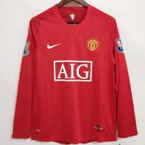 07 08 Man Utd Home Retro Long Sleeve Men Soccer jersey AAA38711