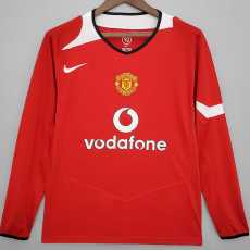 04 06 Man Utd Home Retro Long Sleeve Men Soccer jersey AAA38521
