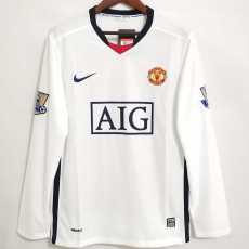 08 09 Man Utd Away Retro Long Sleeve Men Soccer jersey AAA38654