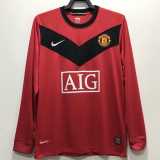 09 10 Man Utd Home Retro Long Sleeve Men Soccer jersey AAA38658