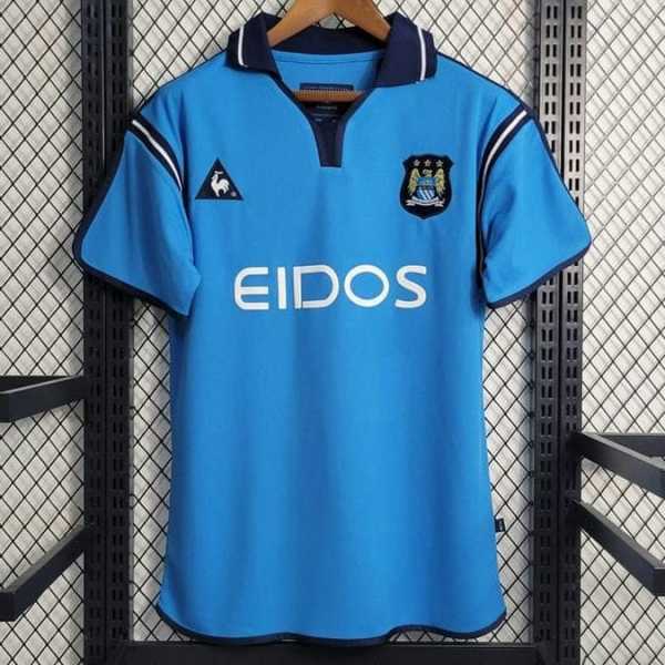 01 02 Man City Home Retro Men Soccer jersey AAA41203