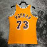 99 00 LAKERS RODMAN #73 Yellow NBA Jerseys AAA42103