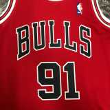 98 99 BULLS RODMAN #91 Red NBA Jerseys AAA42126