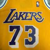 99 00 LAKERS RODMAN #73 Yellow NBA Jerseys AAA42103